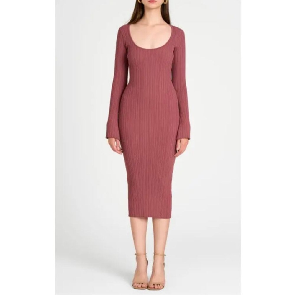 Wayf Alexi Long Sleeve Dress in Mauve